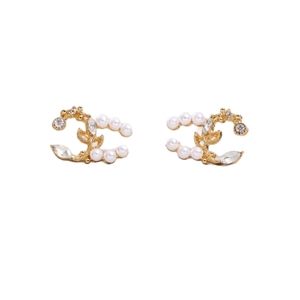 Pearl and Crystal Gold Earrings